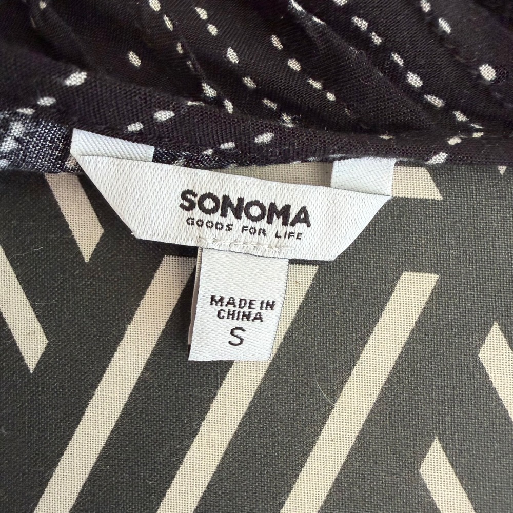 Sonoma Goods For Life Black White Geometric Print Sleeveless Shift Dress Small - Picture 4 of 4